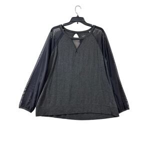 The North Face Grey Mesh Cutout Back Top L NF0A3LM9